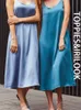 Toppies Luxe Shiny Imitation Silk Party Jurken voor Dames Sexy Sundress Fashion Ladies Vestidos 220418