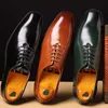 Oxford Shoes Men Shoes PU Solid Color Fashion Business Casual Wedding Party Retro One Piece Lace-up Classic Dress Shoes CP113