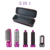 5 i 1 Wrap Electric Hair Rättare Blow Dryer Air Comb Laggable Home Olika trollborste DS