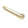 10 cm goud /verzilverde legering islamitische islamitische moslim strass veiligheidspennen broches kristal hijab slang babyspelden met 8 lussen voor doe -het -zelf sieraden maken