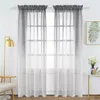 Curtain & Drapes Blue Grey Gradient Sheer Tulle For Living Room Pastoral Rural Colorful Romatic Wedding Decor Bay Window Tende Wp185cCurtain