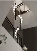 Современные светодиодные потолочные люстры лестницы подвеска подвеска светильники