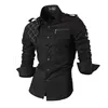 Jeansian Men's Casual Dress Shirts Fashion Desinger Stylish Long Sleeve Slim Fit 8371 Black2 220322