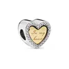 925 Sterling Silver Dangle Charm Amour clé double amour coeur forme Perles Perle Fit Pandora Charms Bracelet DIY Bijoux Accessoires