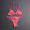 Swim Wear G Sexy Emelcodery Bikini Set Brand Leting Letings Designer Metal Chain Высококачественная дамы без спинки купальники