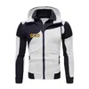 Men's Jackets Midnight Star Excavator Jcb Autumn Mens Fashion Color Blocking Zipper Hooded Sweatshirts Long Sleeved Cardigan TopsMen's