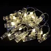 Strings 20/30/40 LEDs USB PO CLIP HOLDER LED String Lights Bateria Autilado Ano de Natal Festa Decoração de Casamento Fada