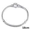 Diámetro ajustable 17-21cm Color plata Diy cadena de serpiente pulseras de dijes finos para mujeres regalos de joyería 3mm