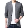 Sweater Cardigan mass lã de lã simples estilo de cor sólida de cor solta casaco de malha solta tamanho asiático m4xl 220817