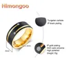 Wedding Rings Himongoo 8MM Silver Mens Tungsten Carbide Ring Engagement Bands Inlay Wood Comfort Fit Fine JewelryWedding