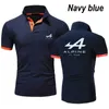 Novas camisas polo masculinas de verão Alpine F1 Team Fernando Alonso estampadas camisas casuais de manga curta com lapela tops de motociclista camiseta de fã de corrida