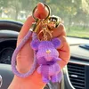 2022 New Silk Salk Salk Bush Bear Keychains Tide Brand Red Wool Urso de boneca tridimensional Chain de chave de tecla Rainbow Backpack Pendan