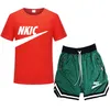 Shorts Jogger Träningsoverall Set Herr 2022 Sommar Mode Märke LOGO Fitness Suit vit svart T-shirt + Shorts Sportkläder 2 Delar Set Man