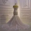 Nuovo elegante abito da sposa a sirena per donna con spalle scoperte in pizzo Appliques abito da sposa abiti sexy attillati vestido de noiva