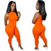 Women Tracksuits 2 Piece Set Yoga Pants Outfits Designer Sexy Sleeveless Crop Top T Shirt Leggings Suit Ladies Casual Clothes