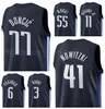 Gedrukt basketbal Jalen Brunson Jersey 13 Dorian Finney-Smith Dirk Nowitzki Maxi Kleber Dwight Powell Boban Marjanovic Navy Blue White Gree