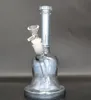 8,9 pouces gris épais verre métallique Bong tabac fumer tuyau d'eau narguilé bécher barboteur tuyaux de fumée Bongs bouteilles Dab Rig