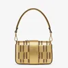 Omuz çantası baget çanta messenger flep el çantası moda kalitesi payetler mektup kipi kipi dekorasyon altın metal toka iç277b