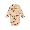 Rompers JumpsuitsRomppers Baby Kids Cloths Baby Maternity meninas meninos Olive Moon Colored Stone Print Romper em Dhjkx