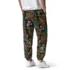 Pantaloni da uomo Pantaloni da jogging Hip Hop da uomo Pantaloni a vita bassa Stampa di lino Baggy Pantaloni sportivi da jogging casual Uomo Streetwear Sport Harem Pantalones maschiliUomo