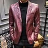 メンズジャケットスリム因果関係PUレザージャケットコート男性スプリングモーターサイクル韓国ファッションメンズストリートウェアブレザーユースボンバージャケットマンズ