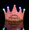 الأسهم LED CROWN DRINCORT HAT Christmas Cosplay King Princess Crown Happy Birthday Cap Hats Luminous XMAS HATS COLLULFLULLALL FRUNGLING C0607G05