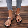Flat Sandals Fashion Pearl Women Casual Flip Flops Large Size Non-slip Outdoor Footwear Ladies Luxury Shoes 2022 Female Slippers Y220412