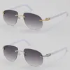 Neue grüne Plankenarme Sonnenbrille Herren Metall Randlose Strand Sonnenbrille Mann 18 Karat Gold Mode Übergroßen Große Runde Adumbral Männlich und weibliche Vintage Frame mit Kastengröße: 56