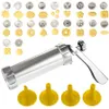 Baking Tools Stainless Steel Icing Piping Syringe Gun Nozzles Fondant Cookie Presses Sets Cake Extruder Machine Making Gun Biscuit Maker HH22-265