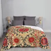 Dekens Samarkand Suzani Bokhara Oezbekistan Floral Embroidery Print Throw Deken Merk Handdoek Neem Gewogen