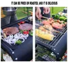 Portable Outdoor BBQ Grill Patio Camping Picnic Barbecue Stove Suitable For People Charcoal Grills Table