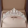Clips de cabello Barrettes Barroco Sliver Pearl Crystal Tiaras Bridal Party Crowns Rhinestone Prom Diadem Diadem Body Body Wedding Access