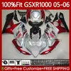 Suzuki GSXR 1000 CC K5 GSX-R1000 2005 2006 Bodywork 122NO.76 GSXR-1000 GSXR1000 1000CC 05 06 GSX R1000 05-06注入型フェアリゾーンキットレッドシルバーティブルク