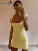 Abdieso квадратная шея лето bodycon платье сексуальные женщины черный 2022 с коротким рукавом вырезать элегантные мини-партийные платья клубная одежда Y220401