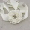 Paski Fabric Peony Flower with Pearl Button Sashes Pasek Kobiet Dziewczyna Dziewczyna Paliw Wedding Ślubny Saszbelts Fred22