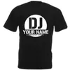 Niestandardowa koszulka DJ Twoje imię drukowane męskie damskie topy TEE TEE STRIB Nazwy krótkiego rękawu zabawne plus size 220616