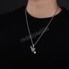 Iced Out Solid Heart ketting hanger met pijl goud zilveren kleur bling kubieke zirkoon heren hiphop ketens sieraden voor cadeau