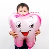 Parti dekorasyonu büyük diş folyo hava balonları çocuklar güzel şişme globos mutlu yıllar dekorasyonlar bebek duş malzemeleri
