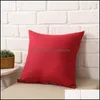 Pillow Case Bedding Supplies Home Textiles Garden Ll Pure Color Polyester White Pillows Cushion Er Decor Blank C Dh4Gd