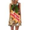 Women Tank Tops Merry Christmas 3D Print Xmas Tree Loose Dress Sexig Mini Short Party Female Vest Sleeveless Dress W220616