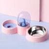 Cat Toys Cartoon Stainless Steel Dog Double Bowl Automatic Drinking Dogs Water Bowl Pet Supplies