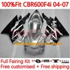 Корпус плесени для инъекции для Honda CBR 600 F4i FS CC F4 I 600F4I 600CC 04-07 138NO.106 CBR600F4I CBR600 F4I 04 05 06 07 CBR600FS 2004 2005 2006 2007 OEM CARING Kit Gloss Siread