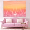 Wolkenbloem roze achtergrond muur tapijt bohemian esthetische kamer decoratie tapijten voor slaapkamer kunst J220804