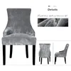 Véritable tissu de velours couverture de fauteuil en pente grande taille aile Bakc roi dos chaise couvre housses de siège pour el fête banquet maison 220517