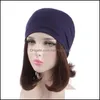 Beanie/Skl Caps Hats Hats Scarves Gloves Fashion Accessories Modal Solid Color Beanies Paste Drill Muslim Womens Soft Hijabs Islamic Inne