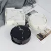 Marble Coaster Set Drink Coffee Cup Table Mat Pu Leather Tea Pad Black Dining Placemats Chic Decoration 6pcs 220610