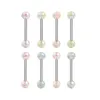 Colorful Acrylic Shining Powder Tongue Piercing Stud Barbell Body Piercing Jewelry For Men and Women