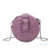 Evening Bags Fashion Small Round Bag Summer Crossbody Stone Pattern Handbag Shoulder Zipper Chain Strap Mobile Phone Circular