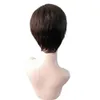 Parrucca corta Pixie Cut Parrucche per capelli umani per le donne Parrucca piena realizzata a mano con frangia Perruque Cheveux Humain