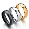 Anillos de banda Anillo de acero inoxidable chapado en oro Anillos de compromiso de boda Cóctel Marido Padre Regalos 6MM Tamaño 6 -13 sy222